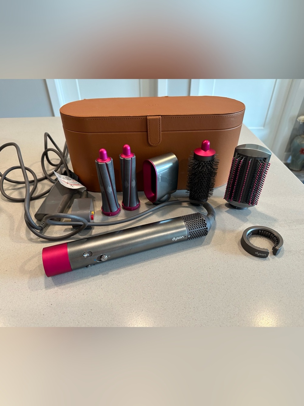 Dyson Airwrap Styler with leather travel case
